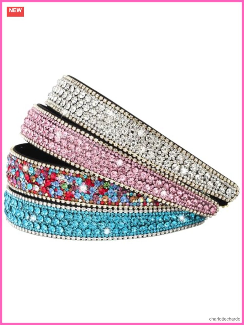 4 Pack Rhinestone Crystal Headbands Sparkly Hair Accessories Women Girls